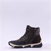 Rieker Knitted Cuff Laced Ankle Boot - Brown Combi